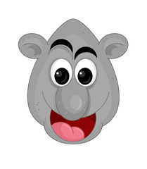 cartoon scene with face expression on white background - illustration for children