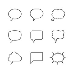 Set line icons of speech bubble