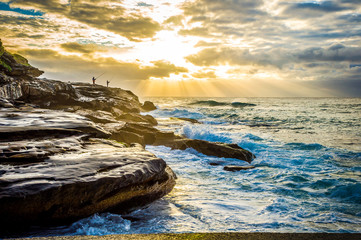 Rock fisherman at dawn