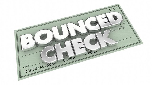 Bounced Check Insufficient Funds Bad Payment 3d Animation