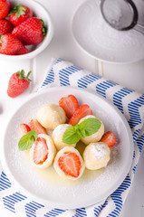 Stuffed strawberry dumplings