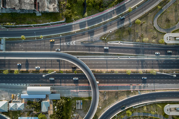 The curve of suspension bridge, Thailand.