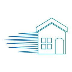 house facade silhouette with speed lines