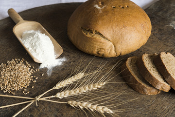Bread with it's ingredients
