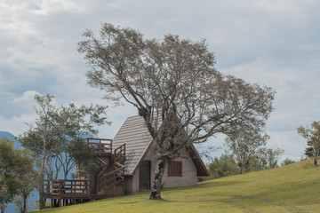 Fototapeta premium Mountain hut in the southern state of Santa Catarina Brazil, 