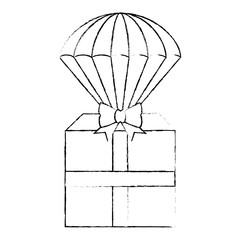 gift box present with parachute