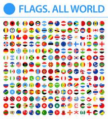 All World Flags - New 2018 - Vector Round Flat Icons. New versions of Afghanistan and Mauritania flags and Additional List of Other States