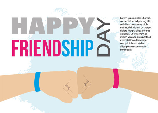 International day of Friendship. Vector illustration. Two hands, Fist bumps.