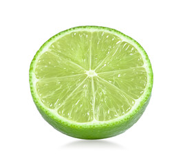 lime slice on white background