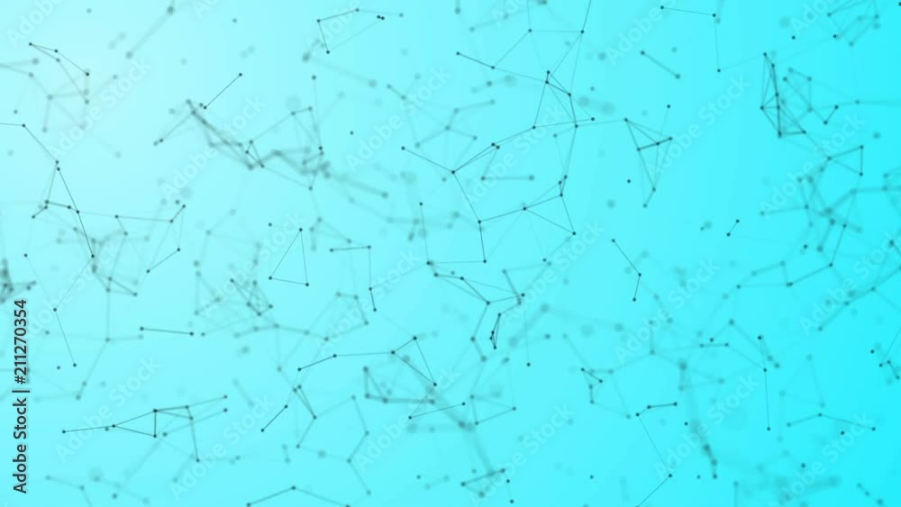 Poster abstract moving background of chaotically moving lines and points, alpha channel