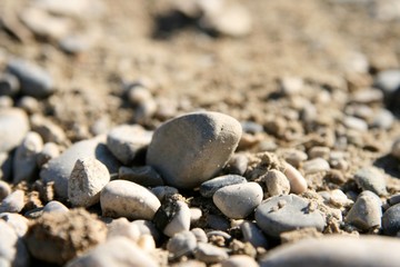 a rock on rocks in beautiful nature setting