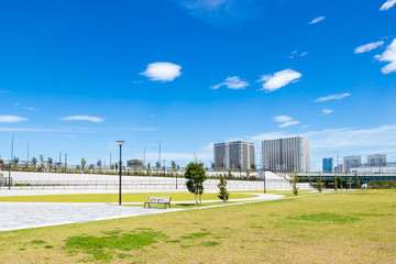 (東京都ｰ都市風景)豊洲の海浜公園３