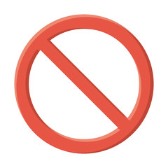 forbidden sign icon over white background, vector illustration
