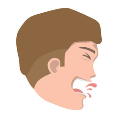 man with tuberculosis icon over white background, vector illustration