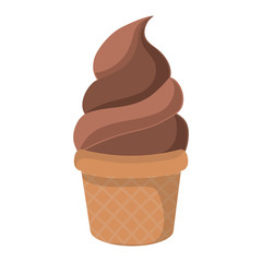 soft serve ice cream icon over white background, vector illustration