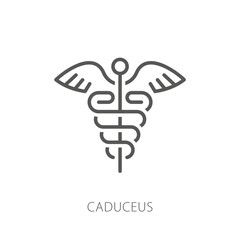 Caduceus icon vector illustration