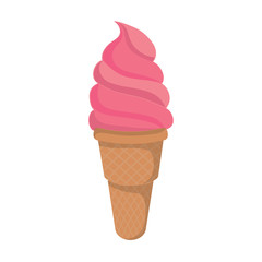 soft serve ice cream icon over white background, vector illustration