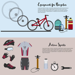 Set of bicycle sport outfit. Vector illustration.