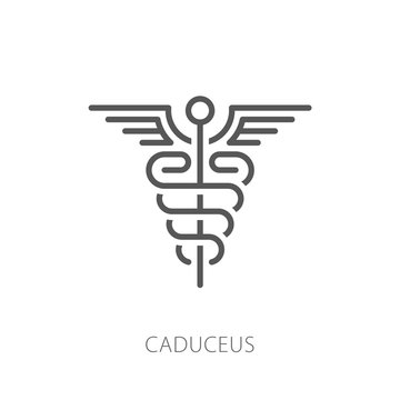 Caduceus icon vector illustration