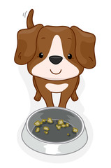 Dog Pet Food Illustration