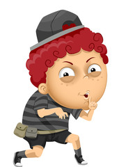 Kid Boy Bully Evil Secret Illustration