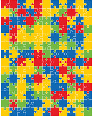 Separate pieces of colorful puzzle, vector illustration