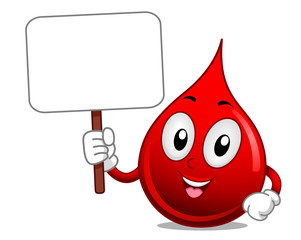 Mascot Blood Donation Board Illustration