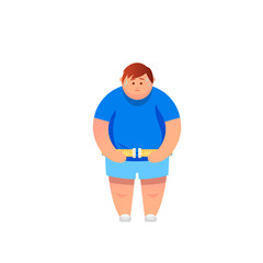 Abdomen fat, overweight man with a big belly 