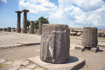 Ruins of the Temple of Athena at the ancient city of Assos. Behramkale, Canakkale,Turkey