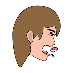 woman with tuberculosis icon over white background, vector illustration