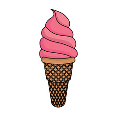 soft serve ice cream icon over white background, vector illustration