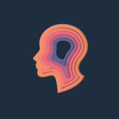The head of a man and layers