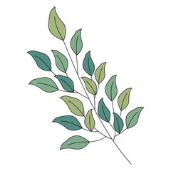 branch with leafs decorative icon