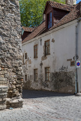 Fototapeta na wymiar Street In Medieval Tallinn