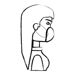 woman with a surgical mask icon over white background, vector illustration