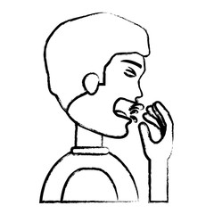 man with tuberculosis icon over white background, vector illustration