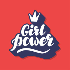 Hand written lettering Girl Power illustration