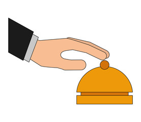 Fototapeta premium hand with ring hotel isolated icon vector illustration design