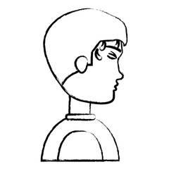 man with fever icon over white background, vector illustration