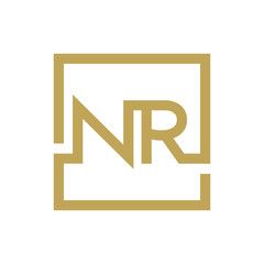 Fototapeta premium two letter logo line square NA TO NZ