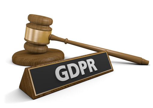 Concept for lawsuits and legal enforcement of the GDPR data privacy law in Europe, 3D rendering