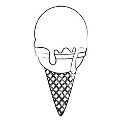 ice cream cone icon over white background, vector illustration
