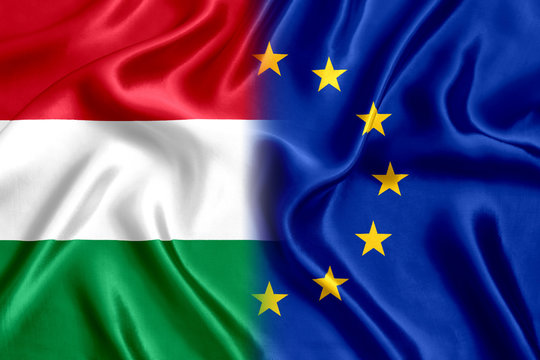 Flag Of Hungary And European Union Silk