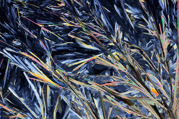 Colorful micro crystals in polarized light