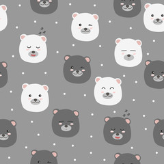 Cute adorable funny teddy bear cartoon seamless pattern background wallpaper