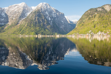 The pure and beautiful lake and mountain in Hallstatt, Austira