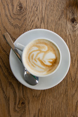 delicious cup of hot cappuccino