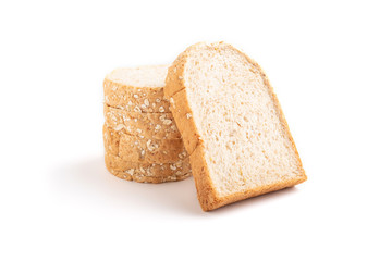 whole wheat bread, isolated on white background