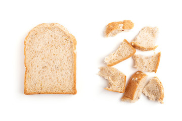 whole wheat bread, isolated on white background