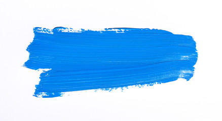 Blue brush stroke isolated over white background